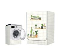 Odot Funda Lavadora Exterior Impermeable, Universal Cubierta para Lavadora y Secadora Carga Frontal, Funda de Protección Solar Antipolvo con Cremallera (M-Capacidad 8~10kg,Cactus Verde)