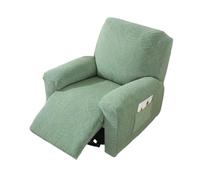 Odot Funda para Sillón Relax Reclinable Hojas de Jacquard,Funda Elástica 1/2/3 Plazas con Bolsillos Laterales,Protector para Butacas Relax,Funda Sofá Reclinable Antideslizante (Verde,2 plazas)