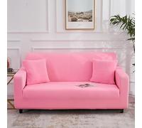 Odot Funda Sofa, Funda Sofa 4/3/2/1 Plazas Lavables,Colores Sólidos Modernos y Elegantes Fundas Sofas Ajustables, Universal para Familias Cubre Sofa, Fundas Sofa Elasticas (Rosa,3 Plazas)