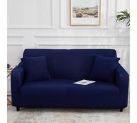 Odot Funda Sofa, Funda Sofa 4/3/2/1 Plazas Lavables,Colores Sólidos Modernos y Elegantes Fundas Sofas Ajustables, Universal para Familias Cubre Sofa, Fundas Sofa Elasticas (Azul Oscuro,3 Plazas)