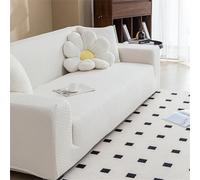 Odot Funda Sofa, Jacquard de Sarga Funda Sofa 4/3/2/1 Plazas Lavables, Fundas Sofas Ajustables, Universal para Familias Cubre Sofa, Fundas Sofa Elasticas (3 plazas,Blanco)
