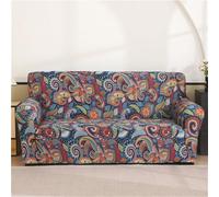 Odot Funda Sofa, Lujo Retro Funda Sofa 4/3/2/1 Plazas Lavables, Fundas Sofas Ajustables, Universal para Familias Cubre Sofa, Fundas Sofa Elasticas, Protector Sofa (3 plazas,Paisley)