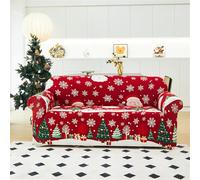 Odot Funda Sofa, Papá Noel Funda Sofa 4/3/2/1 Plazas Lavables, Fundas Sofas Ajustables, Universal para Familias Cubre Sofa, Fundas Sofa Elasticas, Protector Sofa (Arbol de Navidad,2 plazas)