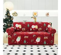 Odot Funda Sofa, Papá Noel Funda Sofa 4/3/2/1 Plazas Lavables, Fundas Sofas Ajustables, Universal para Familias Cubre Sofa, Fundas Sofa Elasticas, Protector Sofa (Regalos,2 plazas)