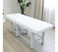 Odot Fundas Elásticas para Camillas de Masaje, Sábana Suave con Agujero, Funda Camilla Envoltura Completa, Color Sólido Cubierta de Belleza Lavable para SPA, Salón de Belleza (Blanco,70x190cm)