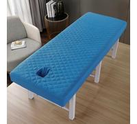 Odot Fundas Elásticas para Camillas de Masaje, Sábana Suave con Agujero, Funda Camilla Envoltura Completa, Cubierta de Belleza Lavable para SPA, Salón de Belleza, Acolchado (Azul,70x190cm)