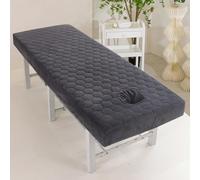 Odot Fundas Elásticas para Camillas de Masaje, Terciopelo Sábana Suave con Agujero, Funda Camilla Envoltura Completa, Cubierta de Belleza Lavable para SPA, Salón de Belleza (Gris oscuro,70x185cm)