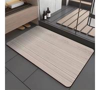 Odot Grano de Madera Simple Alfombra Baño Secado Rápido Alfombrilla de Baño Antideslizante de Piedra Diatomita Súper Absorbente Alfombra de Baño Felpudo Suaves y Delgadas (Gris,80x120cm)