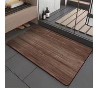 Odot Grano de Madera Simple Alfombra Baño Secado Rápido Alfombrilla de Baño Antideslizante de Piedra Diatomita Súper Absorbente Alfombra de Baño Felpudo Suaves y Delgadas (Café,50x80cm)