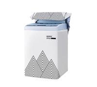 Odot Impresión Funda Lavadora de Carga Superior Funda, 3D Lavadora Exterior Impermeable con Cremallera para Lavadora y Secadora de Carga Superior (Blanco,L Capacidad 6.8-8kg)