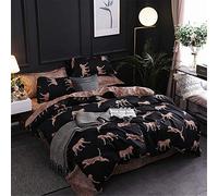 Odot Juego de Ropa de Cama 3 Piezas 100% Microfibra Mármol Negro de Lujo Moderno Imprimiendo Juego de Cama Funda Edredón Suave y Funda de Almohada 2 Piezas (200x200cm,Salvaje Leopardo)