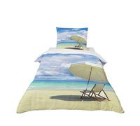 Odot Juego Ropa de Cama Infantil, Playa Impresa en 3D Ropa de Cama Individual con 1 Funda de Edredón con Cremallera + 1 Funda de Almohada para Infantil Niño Niñas (patrón 7,140x200cm)