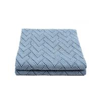 Odot Manta de Punto para Bebé Recién Nacido, Hollow, Suave Cálida Punto de Crochet Cobija Toalla de Cama Niños Swaddle para Bebé Cuna, Cochecito, Silla de Paseo (100 * 80cm,Azul)
