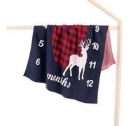 Odot Manta de Punto para Bebé Recién Nacido Meses, Algodón Suave y Cálida Punto de Crochet Cobija Toalla de Cama Niños Swaddle para Bebé Cuna, Cochecito y Silla de Paseo, Navidad (100 * 80cm,Azul)