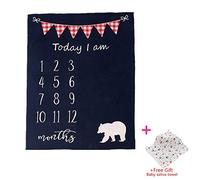 Odot Manta de Punto para Bebé Recién Nacido Meses, Algodón Suave y Cálida Punto de Crochet Cobija Toalla de Cama Niños Swaddle para Bebé Cuna, Cochecito y Silla de Paseo (100 * 80cm,Azul)