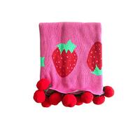 Odot Manta de Punto para Bebé Recién Nacido, Suave y Cálida Punto de Crochet Cobija Toalla de Cama Niños Swaddle para Bebe Cuna, Cochecito y Silla de Paseo (120x100cm,Rosa (Bola))
