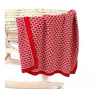 Odot Manta de Punto para Bebé Recién Nacido Talla única, Suave y Cálida Punto de Crochet Cobija Toalla de Cama Niños Swaddle para Bebé Cuna, Cochecito y Silla de Paseo (95 * 75cm,Rojo)