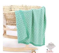 Odot Manta de Punto para Bebé Recién Nacido Talla única, Suave y Cálida Punto de Crochet Cobija Toalla de Cama Niños Swaddle para Bebé Cuna, Cochecito y Silla de Paseo (95 * 75cm,Verde)