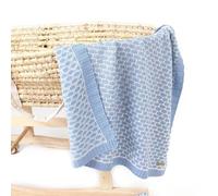 Odot Manta de Punto para Bebé Recién Nacido Talla única, Suave y Cálida Punto de Crochet Cobija Toalla de Cama Niños Swaddle para Bebé Cuna, Cochecito y Silla de Paseo (95 * 75cm,Azul cielo)