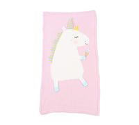 Odot Manta de Punto para Bebé Recién Nacido Unicornio, Suave Cálida Punto de Crochet Cobija Toalla de Cama Niños Swaddle para Bebé Cuna, Cochecito, Silla de Paseo (60 * 120cm,Rosa nórdico)