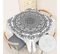 Odot Mantel Cuadrado 120x120 cm, Manteles Antimanchas Impermeable de Estampado Mandala Manteles de Mesa Lavable para Interior Exterior, Jardín, Cocina, Restaurante, Comedor, Mesa Decoración