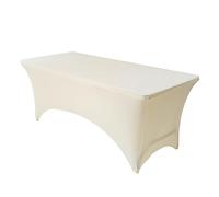Odot Mantel de Spandex Elástico para Mesas Rectangulares de 122/183/244 cm, Manteles Elásticos de Spandex para Bodas, Fiestas, Bares, Manualidades, Exposiciones (183x76x76cm,Beige)