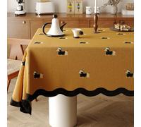 Odot Mantel Impermeable Antimanchas Algodón y Lino, Mantel Estilo Crema Decoración Resistente Al Desgaste Lavable Apto, Distintos Diseños y Tamaños a Elegir (Cachorro Navideño,130x180cm)
