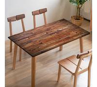 Odot Mantel Mesa con Bordes Elásticos, Rectangular Antimanchas Mantel, Veteado de Madera en 3D Funda Mesa Decorar para Exterior Fiesta Picnic Patio Cocina (Tablero de Madera 3,183x77cm)