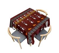 Odot Mantel Mesa Cuadrada Impermeable, Mantel Rectangular de Patrón de Arte Tribal 3D, Cubierta de Mesa Cuadrado Lavable, Tela de Tabla para Jardín, Mesa de Cocina (120x120cm,nación Coreana)