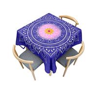 Odot Mantel Mesa Cuadrada Impermeable, Mantel Rectangular Estampado Mandalas 3D, Cubierta de Mesa Cuadrado Lavable, Tela de Tabla para Jardín, Mesa de Cocina (Rosado Morado,120x120cm)