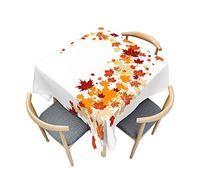 Odot Mantel Mesa Cuadrada Impermeable, Mantel Rectangular Impresión de Hoja de Arce 3D, Cubierta de Mesa Cuadrado Lavable, Tela de Tabla para Interior Cocina Jardín (180x180cm,otoño 6)