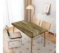Odot Mantel Mesa Rectangular Madera Mantel Antimanchas Mantel con Bordes Elásticos Antiarrugas Funda Mesa Plegable Decorar para Exterior Fiesta Patio Cocina Comedor (4FT=122x76cm,Marrón)