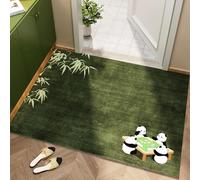Odot Paillasson Exterieur Entree, Tapis Entree Interieur en Luffa PVC Lavable, Imprimé Animal Vert Tapis Interieur Attrape-Poussière Antidérapant, Paillasson pour Porte Entrée (Verde 6,50x80cm)