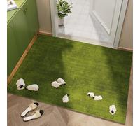 Odot Paillasson Exterieur Entree, Tapis Entree Interieur en Luffa PVC Lavable, Imprimé Animal Vert Tapis Interieur Attrape-Poussière Antidérapant, Paillasson pour Porte Entrée (Verde 7,90x120cm)