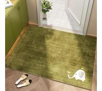Odot Paillasson Exterieur Entree, Tapis Entree Interieur en Luffa PVC Lavable, Imprimé Animal Vert Tapis Interieur Attrape-Poussière Antidérapant, Paillasson pour Porte Entrée (Verde 2,90x120cm)