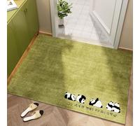 Odot Paillasson Exterieur Entree, Tapis Entree Interieur en Luffa PVC Lavable, Imprimé Animal Vert Tapis Interieur Attrape-Poussière Antidérapant, Paillasson pour Porte Entrée (Verde 4,80x120cm)