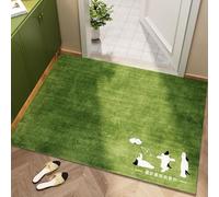 Odot Paillasson Exterieur Entree, Tapis Entree Interieur en Luffa PVC Lavable, Imprimé Animal Vert Tapis Interieur Attrape-Poussière Antidérapant, Paillasson pour Porte Entrée (Verde 10,40x60cm)