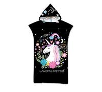 Odot Poncho Toalla con Capucha Adulto Natación Playa Surf Albornoz para Cambiarse de Ropa Toalla de Microfibra Albornoces Nadar Playa Baño Verano (75x110cm,Flor)