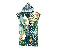 Odot Poncho Toalla con Capucha Adulto Natación Playa Surf Albornoz para Cambiarse de Ropa Toalla de Microfibra Albornoces Nadar Playa Baño Verano (75x110cm,Hoja)