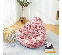 Odot Puff Salon Sin Rellenos Impresión de Corazón, Suave XL Puff Gamer, Puff Pera para Decoracion Habitacion Juvenil o Adulto, para Exteriores y Interiores Decorar Bean Bag (Amor,80x90cm)