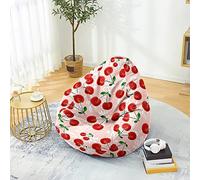 Odot Puff Salon Sin Rellenos Impresión Moderna, Suave XL Puff Gamer, Puff Pera para Decoracion Habitacion Juvenil o Adulto, para Exteriores y Interiores Decorar Bean Bag (Cereza,100x120cm)