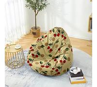 Odot Puff Salon Sin Rellenos Impresión Moderna, Suave XL Puff Gamer, Puff Pera para Decoracion Habitacion Juvenil o Adulto, para Exteriores y Interiores Decorar Bean Bag (Marrón,80x90cm)