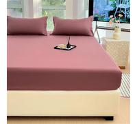 Odot Sábana Bajera Ajustable 180 x 200 cm para Colchón 25cm - Sabanas Color de Pasta de Frijol Microfibra Suave Transpirable Sabanas bajeras Completamente Elásticas