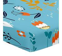 Odot Sábana Bajera Ajustable Niña para Cuna y Minicuna, Protector de Colchón con Estampado Floral Nórdico, Bebé Ropa de Cama para Cama Ovalada y Colchón Rectangula (Color D,90x55cm)