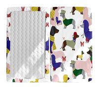 Odot Sábana Bajera Ajustable para Cuna y Minicuna con Estampado Helado Lindo, Protector de Colchón Bebé Ropa de Cama de Microfibra para Cama Ovalada y Colchón Rectangula (Perro Moda,75x30cm)