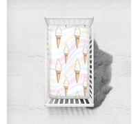 Odot Sábana Bajera Ajustable para Cuna y Minicuna con Estampado Helado Lindo, Protector de Colchón Bebé Ropa de Cama de Microfibra para Cama Ovalada y Colchón Rectangula (Olas Coloridas,85x51cm)