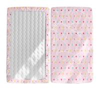 Odot Sábana Bajera Ajustable para Cuna y Minicuna, Protector de Colchón Bebé Estampado de Lunares Rosas, Niña Ropa de Cama de Microfibra para Cama Ovalada y Colchón Rectangula (70x140cm,Estilo B)