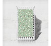 Odot Sábana Bajera Bebé Cuna y Minicuna Estampado Floral Sabanas Ajustable de Microfibra, Bebé Ropa de Cama Universal para Cama Ovalada, Reloj de Arena y Colchón Rectangula (Verde Matcha,100x135cm)