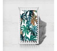 Odot Sábana Bajera Bebé Cuna y Minicuna Sábana Bajera Ajustable de Microfibra con Estampado Plantas Tropicales Verdes, Bebé Ropa de Cama para Cama Ovalada y Colchón Rectangula (Estilo F,100x135cm)