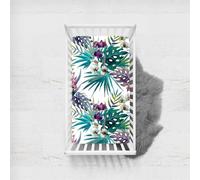 Odot Sábana Bajera Bebé Cuna y Minicuna Sábana Bajera Ajustable de Microfibra Estampado Floral Planta Tropical, Bebé Ropa de Cama para Cama Ovalada y Colchón Rectangula (100x135cm,Orquídea)